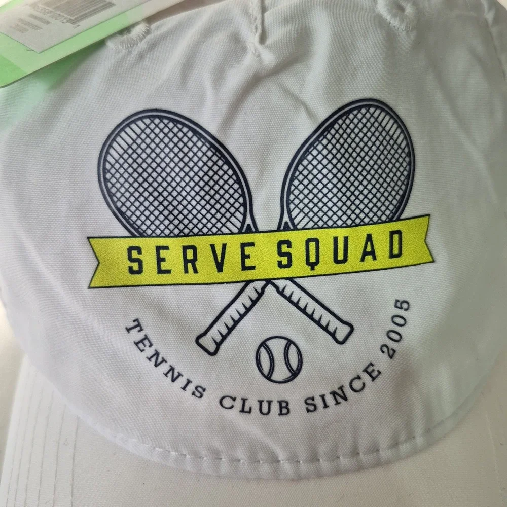 Serve Squad Hat Cap Strap Back Youth White‎ Tennis Club Since 2005 Sports